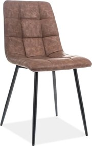 Scaun LOOK, maro/negru, piele ecologic/metal, 45x38x88 cm