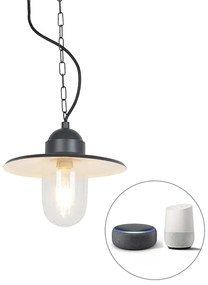 Lampă suspendată inteligentă pentru exterior antracit IP44 cu Wi-Fi ST64 - Kansas Graphite