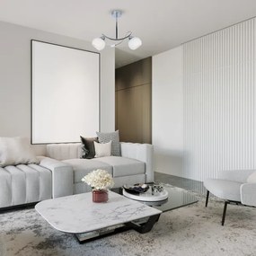 Lustră pe tijă CONNOR 2xE27/15W/230V crom lucios/alb