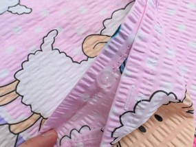 Lenjerie de pat creponata pentru patut OITE roz Dimensiune lenjerie de pat: 45 x 65 cm | 90 x 135 cm