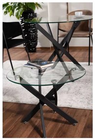 Măsuță de cafea Seward, transparent / negru