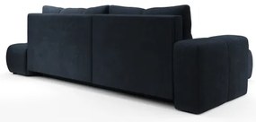 Colțar extensibil ALMADA, tapițat, cu spațiu de depozitare, formă L, varianta stânga, albastru