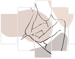 Tablou - Femeie corp linie de artă N⁰1 (150x105 cm)