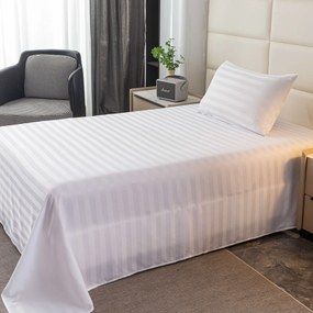 Cearsaf de hotel din microfibra 140x240 cm si husa pentru perna 50x70 cm JASMINE, alb Inchidere: Tip hotel