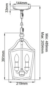 Lustră pe lanț Feiss FE-YARMOUTH-3P YARMOUTH 3xE14/60W/230V
