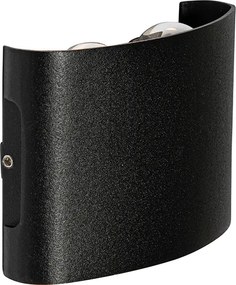 Aplică de perete exterioară neagră incluzând LED 4 lumini IP54 - Silly