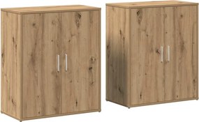 vidaXL Bufet 2 pcs Stejar Artizanal 60 x 31 x 70 cm Lemn compozit