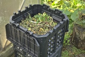 Composter de plastic pentru grădină, negru, 360 l