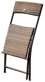 Set Mobilier Pe Rattan cu Masa de Pranz 120×70×71cm si 6 Scaune Pliabile de Gradina 61×46×84cm, Maro Outsunny | Aosom Romania