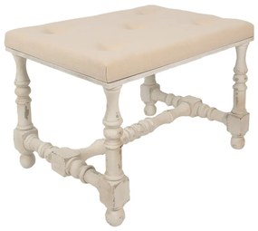 Taburet brocante, bej, stofa, 62x47x46 cm