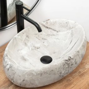 REA-U1020 - Lavoar pentru blat LINDA 34 x 48,5 cm, ceramică/imitație de piatră