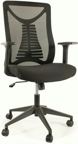Scaun birou Q-330, negru, stofa/plasa, 62x48x103/113 cm