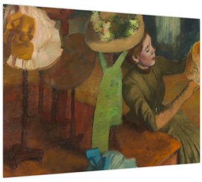 Tablou pe sticlă - Edgar Degas, The Millinery Shop, reproducere (70x50 cm)
