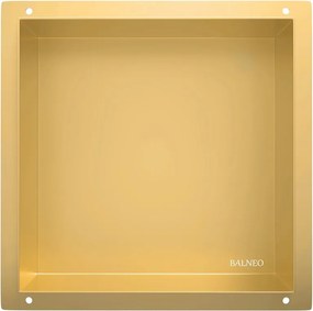 Raft incastrat patrat Balneo Wall-Box No Rim 30x30x10 cm auriu lucios fara rama