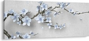 Tablou cu flori albastre (120x50 cm)