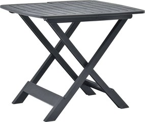 vidaXL Masă de grădină pliabilă, antracit, 79 x 72 x 70 cm, plastic
