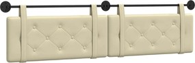 vidaXL Cap de pat suspendat Crem 210 x 55 x 5 cm Piele artificială