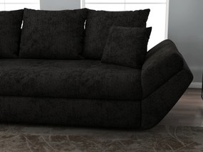 Canapea extensibilă dumonde cu ladă de depozitare si sezut confortabil din spuma high-density, Loana Enjoy Black 250x100 cm