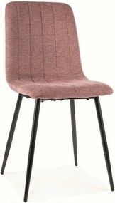 Scaun ALAN, roz antic/negru, stofa/metal, 45x39x91 cm