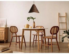 Lustră suspendată din lemn pe cablu 1xE27/60W/230V Ø 45 cm, lemn masiv/nuc/lemn de cauciuc (hevea)