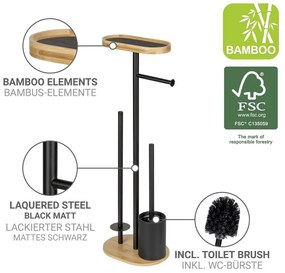 Suport pentru hârtie igienică negru/în culoare naturală din oțel Pomarolo – Wenko