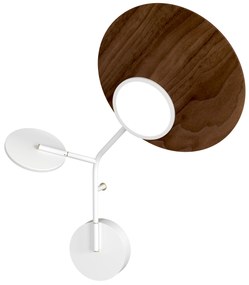 Lampă de perete Ballon 3 right, mai multe variante - TUNTO Model: cadre auriu/aur 24k, parte fixă albă, panou de lemn alb