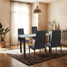 Set de masă Mezza 4+1 negru-negru