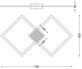 Plafoniera LED design modern HEX 72x42cm