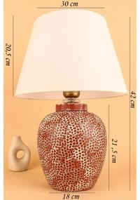 Lampă de masă RAMZES 1xE27/40W/230V crem/roșie