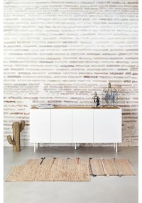 Comodă albă/în culoare naturală joasă cu aspect de lemn de stejar 165x78 cm Arista – Teulat