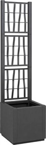 vidaXL Cutie pentru flori Gri închis 36 x 36 x 140 cm Plastic