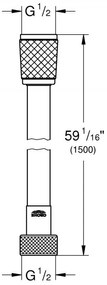 Furtun de dus Grohe Rotaflex, 1.5 m, anti-indoire, anti-rasucire - 28409001