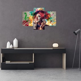 Tablou - Artista cu căști (90x60 cm)