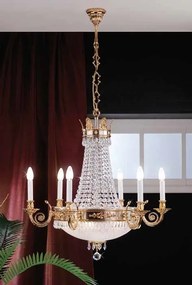 Candelabru clasic din alama si cristale Schöler Empire, 24K gold plated