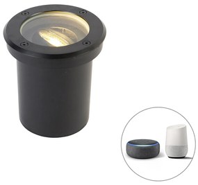 Spot exterior inteligent de sol negru reglabil cu Wi-Fi GU10 - Delux