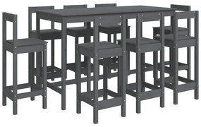 Set mobilier de bar, 9 piese, lemn masiv de pin