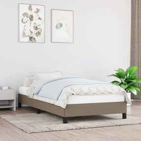 Cadru de pat, gri taupe, 90x190 cm, material textil Gri taupe, 25 cm, 90 x 190 cm