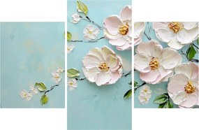 Tablou - Flori pe fundal albastru (90x60 cm)