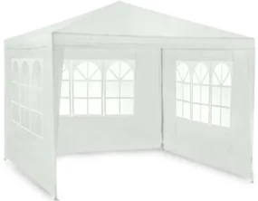 Cort pavilion de grădină 3x3 m + 3 pereți ALB