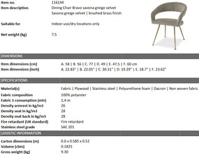 Scaun design elegant LUX Bravo, savona greige 116144 HZ