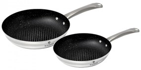 Set 2 tigai non stick otel inoxidabil cu interior din marmura XYLAN Gourmet Line Blaumann BL 3175