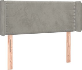 vidaXL Tăblie de pat cu aripioare gri deschis 93x16x78/88 cm catifea