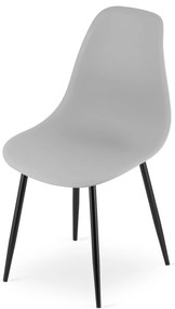 Set 2 scaune gri deschis OSAKA cu picioare negre