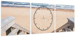 Tablou - Plajă (cu ceas) (90x30 cm)