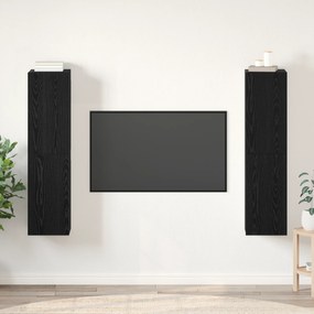 vidaXL Set comodă TV cu raft Pe perete 4 pcs Stejar negru 30.5 x 30 x 60 cm