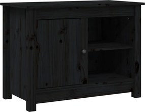 vidaXL Comodă TV, negru, 70x36,5x52 cm, lemn masiv de pin