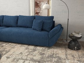 Colțar extensibil dumonde cu ladă de depozitare si sezut confortabil din spuma high-density, Berlin XL Zoom Blue 350x185 cm