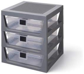 Organizator de depozitare cu 3 sertare LEGO®, gri