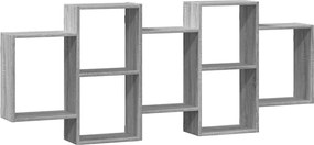 vidaXL Raft de perete, gri sonoma, 159x18x65 cm, lemn prelucrat