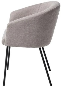 Scaun de sufragerie gri deschis cu cotiere tapițat Easton – Unique Furniture